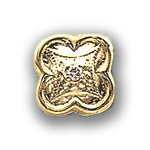 AC158 14K CLOVER SHAPED SLIDE WITH ROUND DIAMOND 